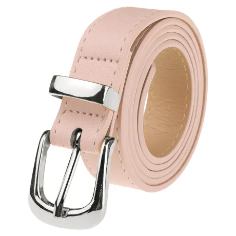 Allegra K- Faux Leather Silver Buckle Waist Belt