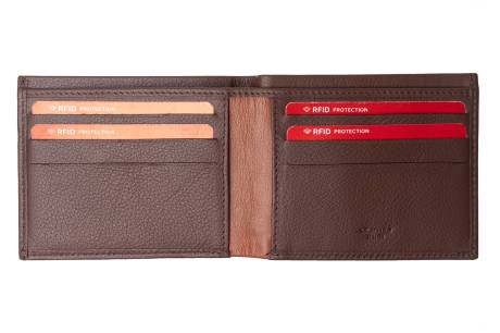Portefeuille minimaliste ultra fin CHAMPS en cuir avec RFID