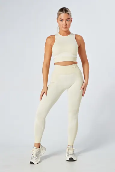 Twill Active - Recycled Colour Block Body Fit Legging - Stone