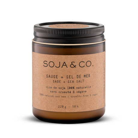 SOJA&CO. Soy Wax Candle — Sage + Sea Salt 8oz
