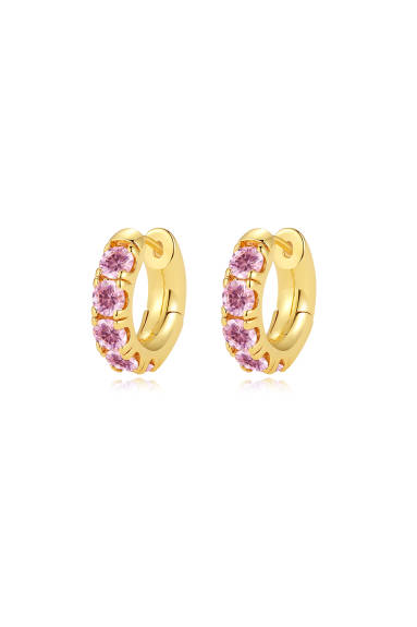 Classicharms-Daniela Gold Huggie Hoop Zirconia Earrings