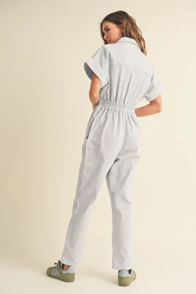Evercado - Cotton Denim Comfy Jumpsuit