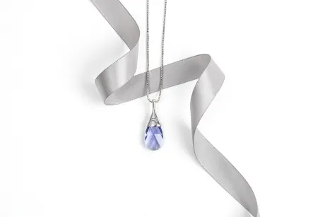 Tanzanite Crystal teardrop pendant made with Quality Austrian Crystals - MICALLA