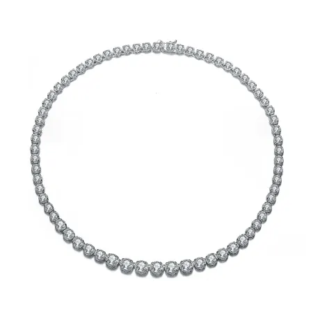 Genevive Sterling Silver Classic Chain Design Necklace
