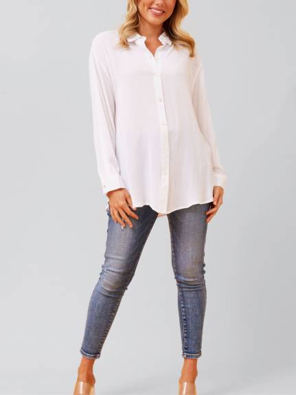Annick - Nathalie Shirt Long Sleeves Solid White