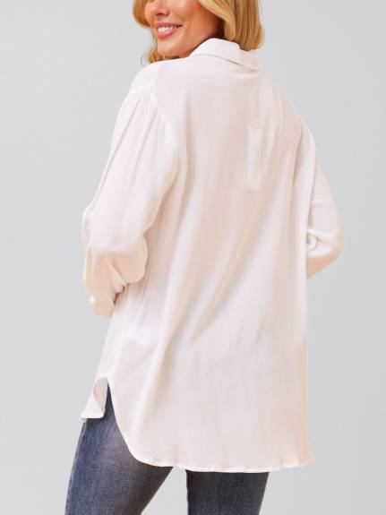 Annick - Nathalie Shirt Long Sleeves Solid White