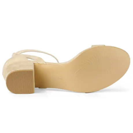 Allegra K - Ankle Strap Block Low Heel Sandal