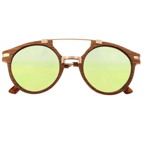 Earth Wood - Petani Polarized Sunglasses - Annato/Green