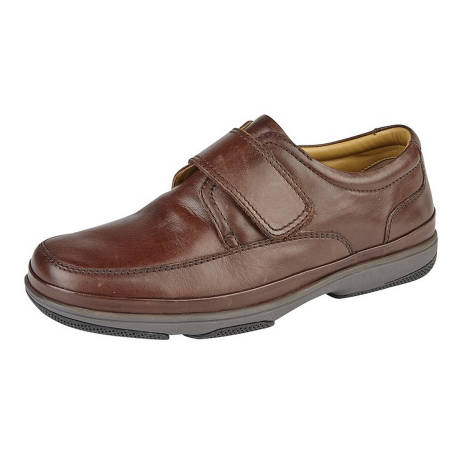 Roamers - Mens Leather Wide Fit Touch Fastening Casual Shoes