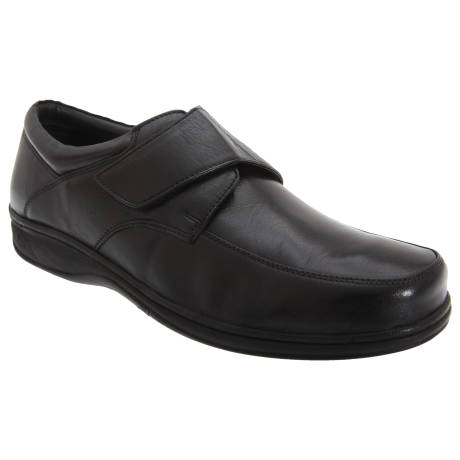 Roamers - Mens Fuller Fitting Superlight Touch Fastening Leather Shoes