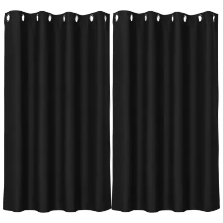PiccoCasa- Solid Blackout Darkening Thermal Insulated Curtain 2 Panels 52 x 63 Inch