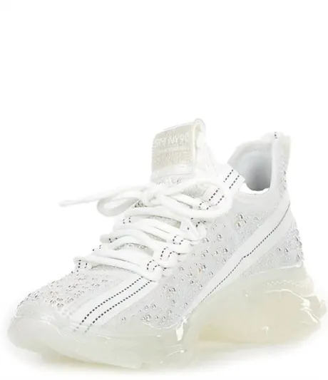STEVE MADDEN - Maxima-P Pearl Embellished Chunky Platform Retro Sneakers