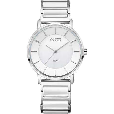 BERING - 35mm Ladies Solar Stainless Steel Watch In Silver/White