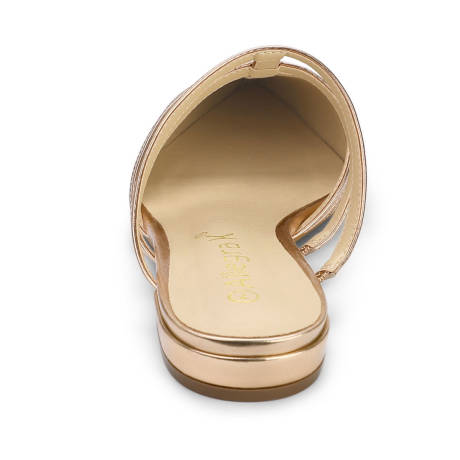 Allegra K- Glitter Pointed Toe Flats Gold Mules