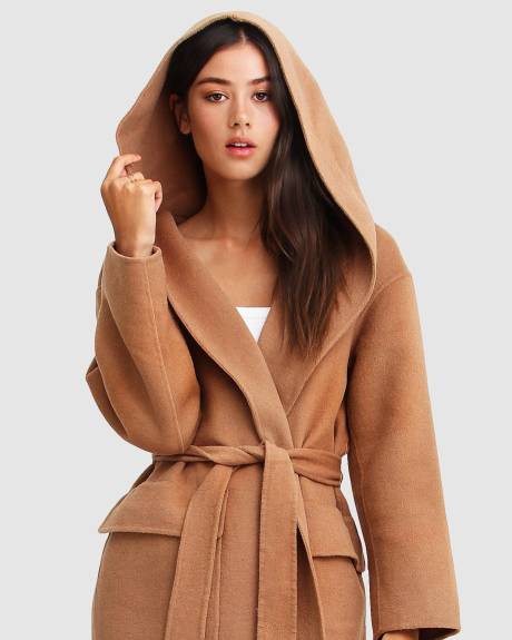 Belle & Bloom Runaway Wool Blend Robe Coat
