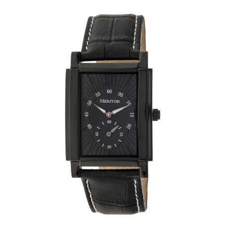 Heritor Automatic Frederick Leather-Band Watch - Rose Gold/Silver