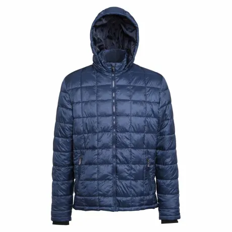 2786 - Mens Box Quilt Hooded Zip Up Jacket