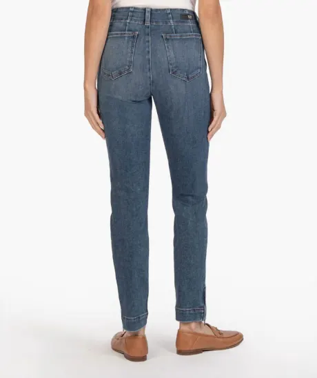 Reese Straight With Slanted Pocket Zip Side Hem Jean