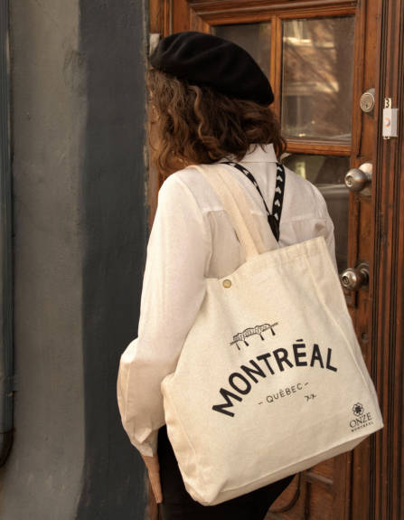 Annick - Montreal Quebec Illustration Canvas Tote
