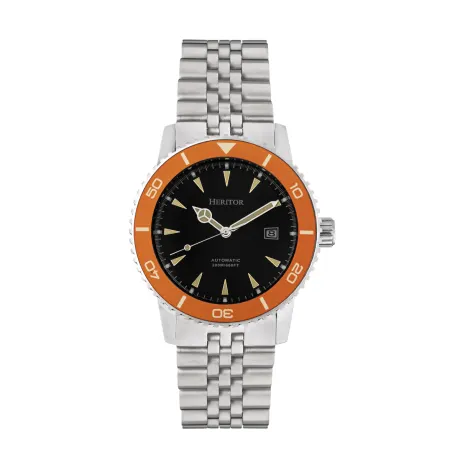 Heritor Automatic - Hurst Bracelet Watch w/Date - Orange