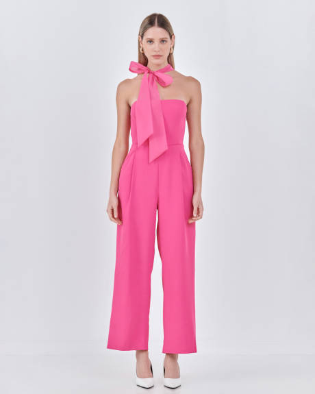 endless rose- Front Tie Strapless Jumpsuit