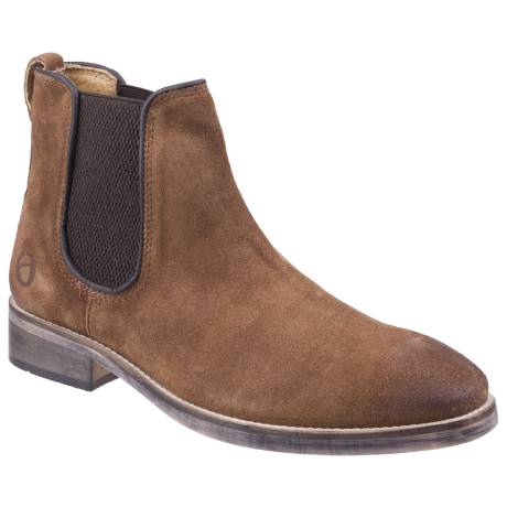 Cotswold - Mens Corsham Town Leather Pull On Casual Chelsea Ankle Boots