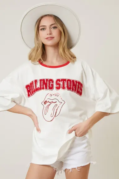Evercado - Rolling Stones Embroidery Oversized T