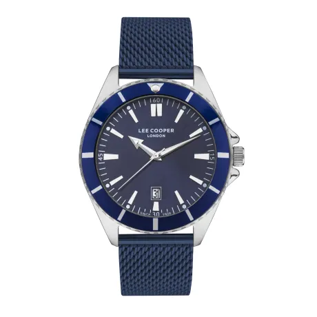 LEE COOPER-Men's Silver 45mm  watch w/Blue Dial
