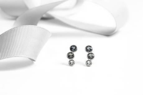 Silvernight Graduated Ombre crystal Stud Earrings made with Quality Austrian Crystals - MICALLA