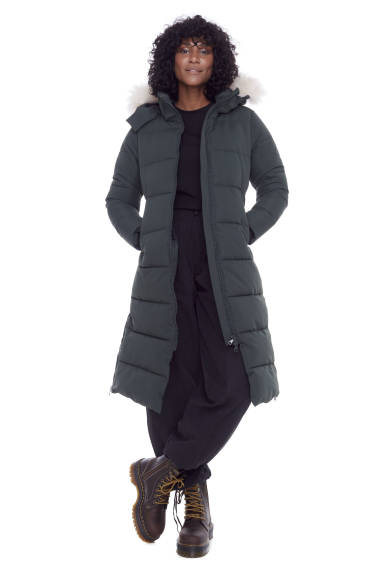 Alpine North Women's - KLUANE | Vegan Down Recycled Ultra Long Winter Parka - Water Repellent, Windproof, Insulated Jacket with Hood