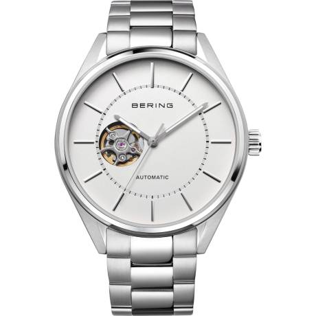BERING - 43mm Men's Automatic Stainless Steel Watch In Silver/Blue