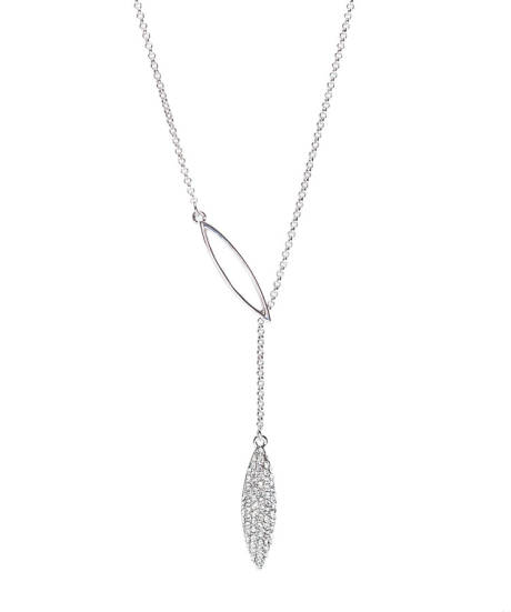 Clear Crystal Pave Marquis Lariat-Style Necklace made with Quality Austrian Crystals - MICALLA