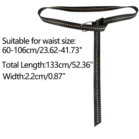 Allegra K- Skinny Waist Metal Buckle Belt Adjustable