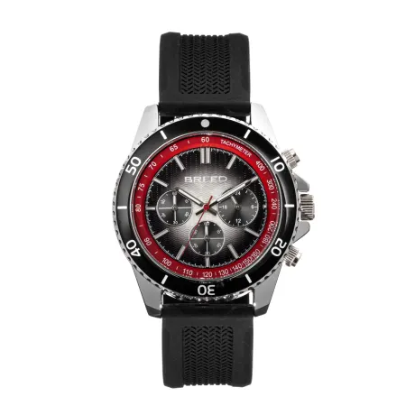 Breed - Montre chronographe à bracelet Tempo - Noir/Rouge