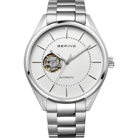 BERING - 43mm Men's Automatic Stainless Steel Watch In Silver/Blue