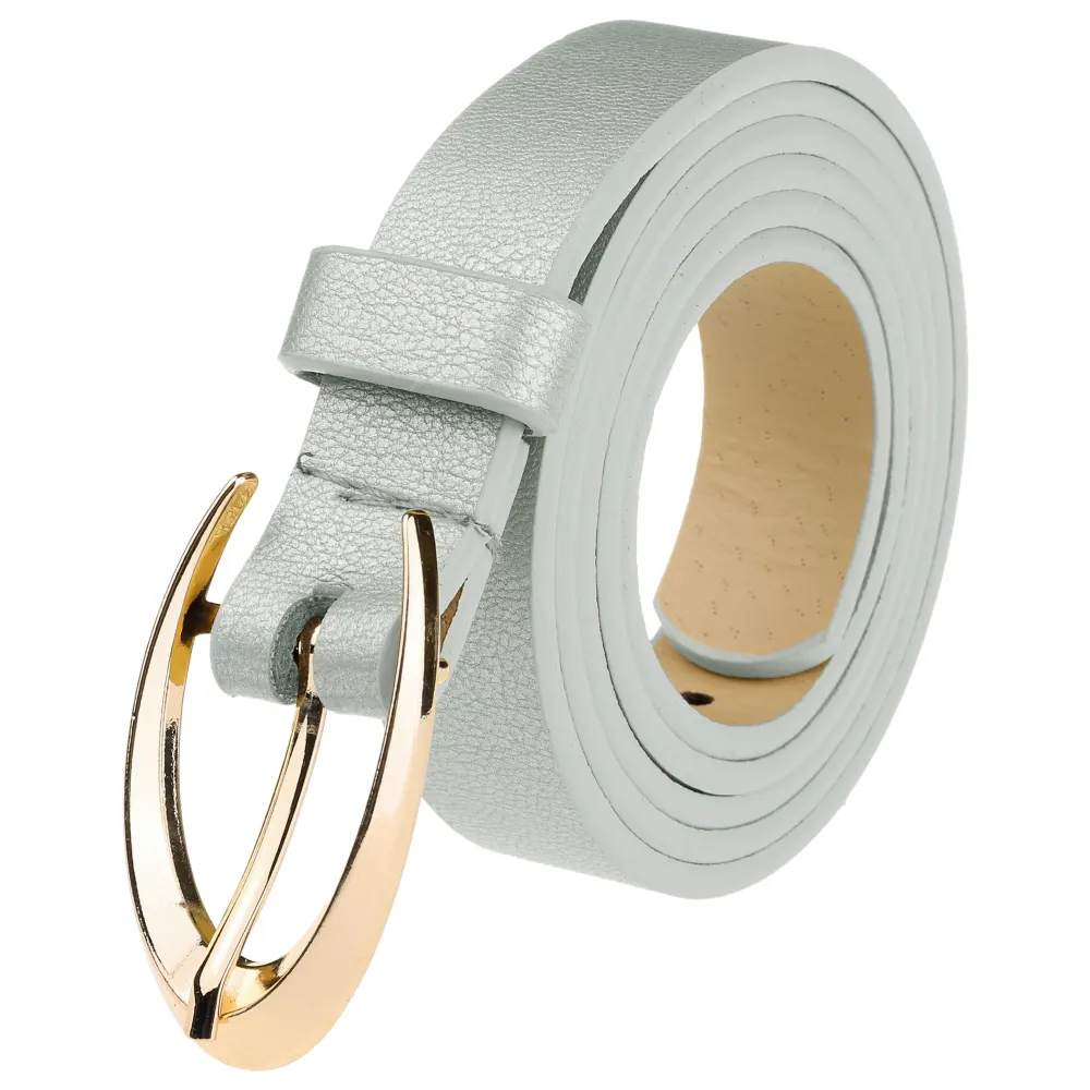 Allegra K- Skinny Faux Leather Thin Waist Belt