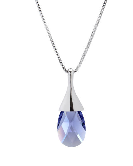 Tanzanite Crystal teardrop pendant made with Quality Austrian Crystals - MICALLA