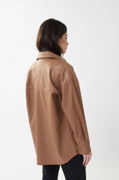Joseph Ribkoff - Leatherette Jacket Style Shirt