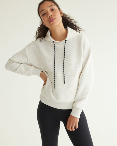 Hooded Ottoman-Knit Pullover