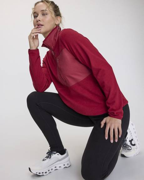 Veste &agrave; demi-zip en tissu polaire - Hyba