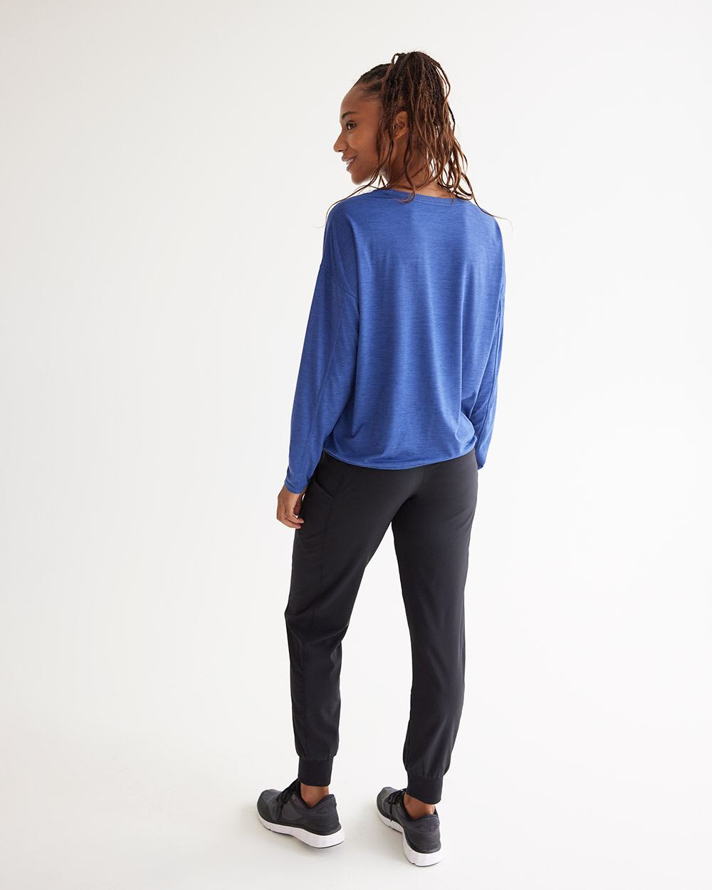 Long-Sleeve Crew-Neck Tee with Drawcord - Dry Lux Hyba