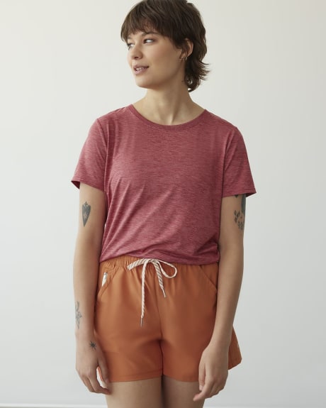T-shirt à col rond avec ourlet arrondi, Dry Lux Hyba
