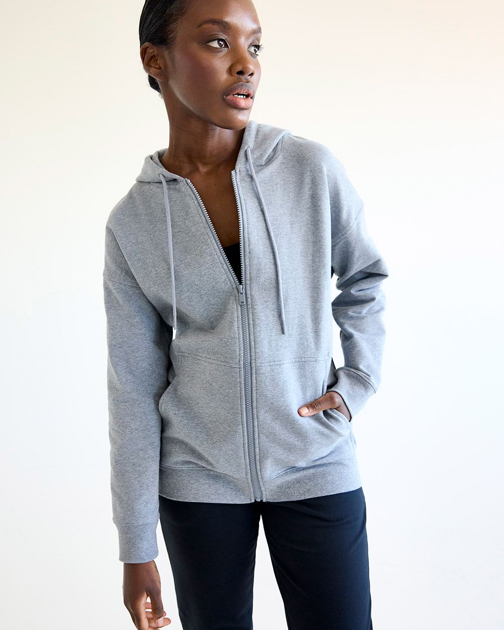 Hooded French Terry Jacket - Hyba