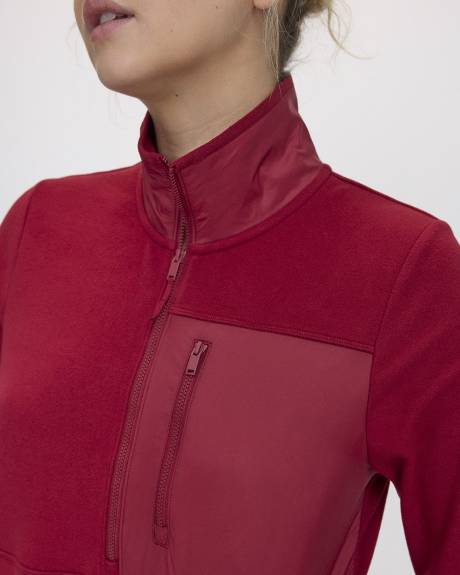 Veste &agrave; demi-zip en tissu polaire - Hyba