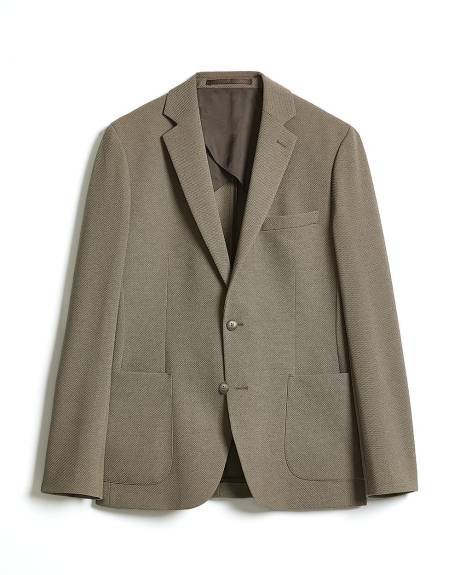 Slim-Fit Textured Knit Blazer
