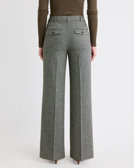 Mid-Rise Wide-Leg Tweed Pant