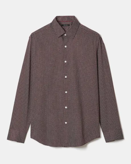 Geometric Square Print Dress Shirt
