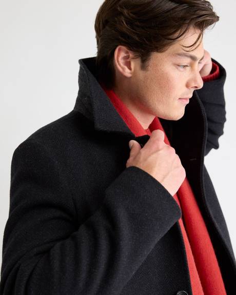 Classic Herringbone Mackintosh Coat with Shirt Collar