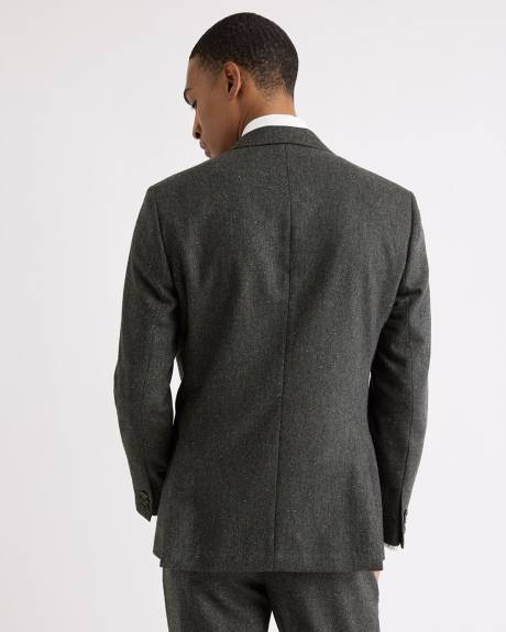 Tailored-Fit Double-Breasted Tweed Suit Blazer