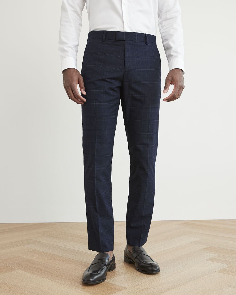 Slim-Fit Navy Checkered Suit Pant | RW&CO.